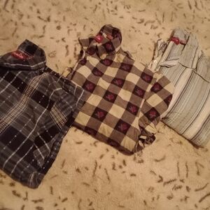Plaid and Striped Button-Up Shirts